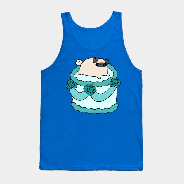 Birthday Cake Pug Tank Top by saradaboru